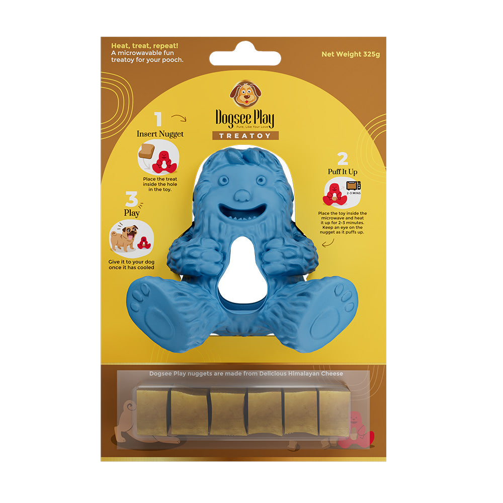 Dogsee Play TreatToy Blue Microwavable Yak Toy