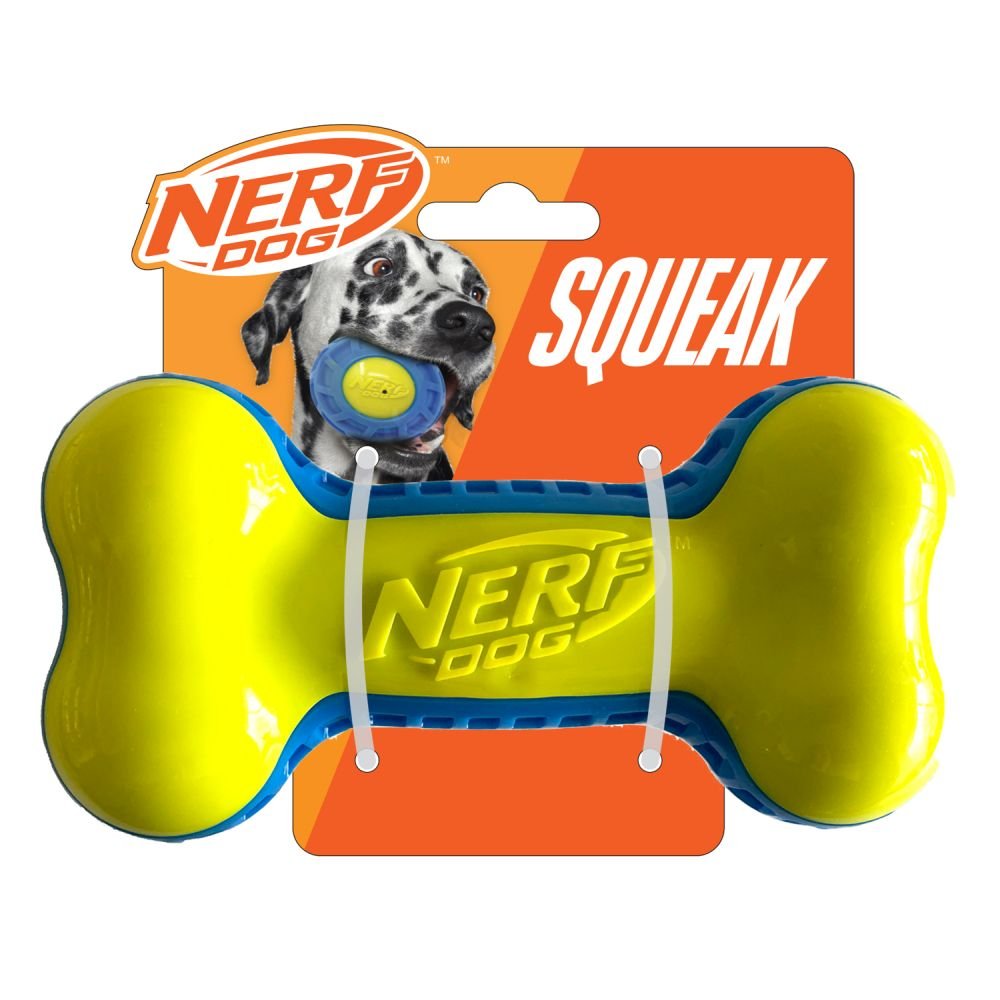 Nerf TPR EXO Micron Squeak Bone 7in Dog/Puppy Toy