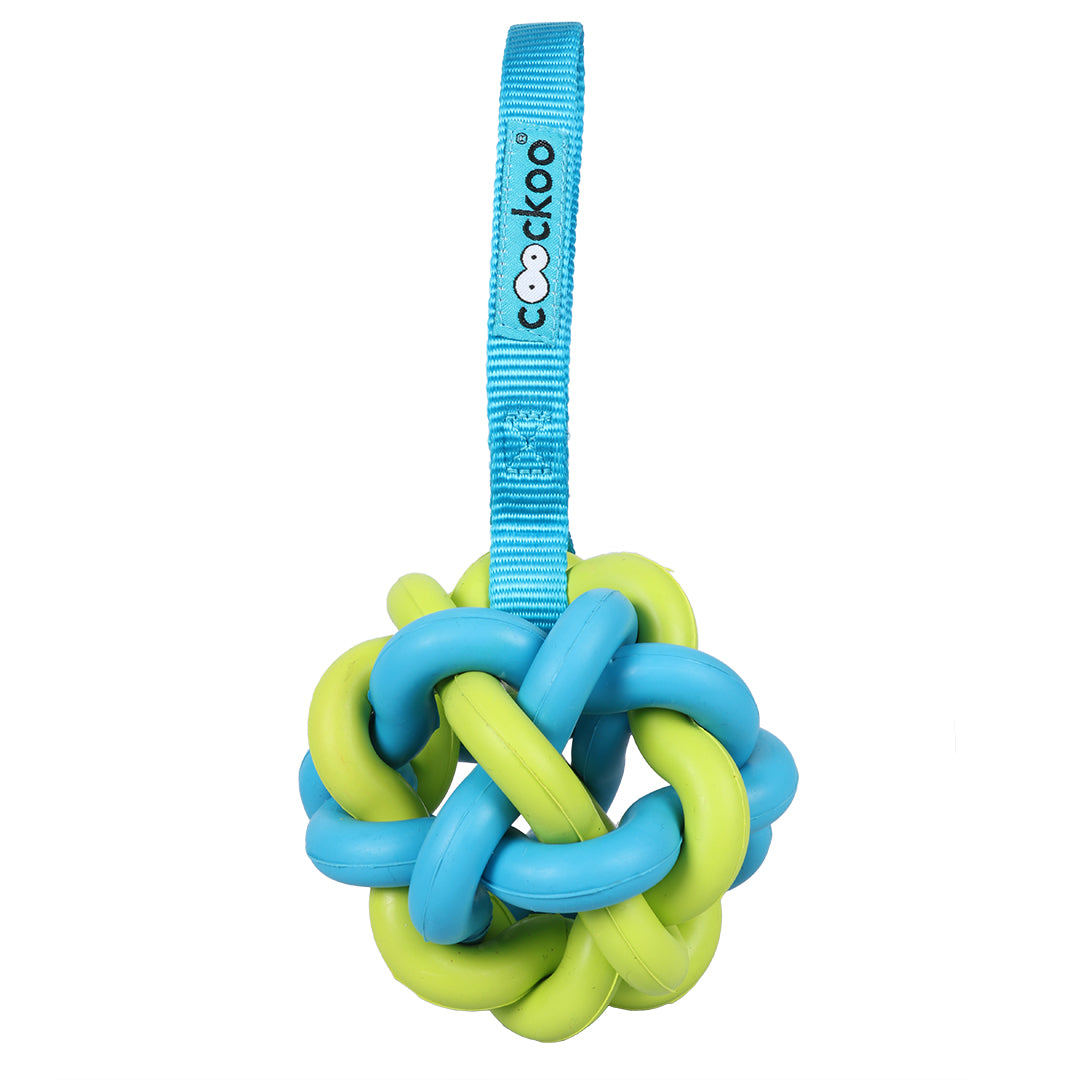 Coockoo Rubber Throw/Chew Ball with Handle Dog/Puppy Toy
