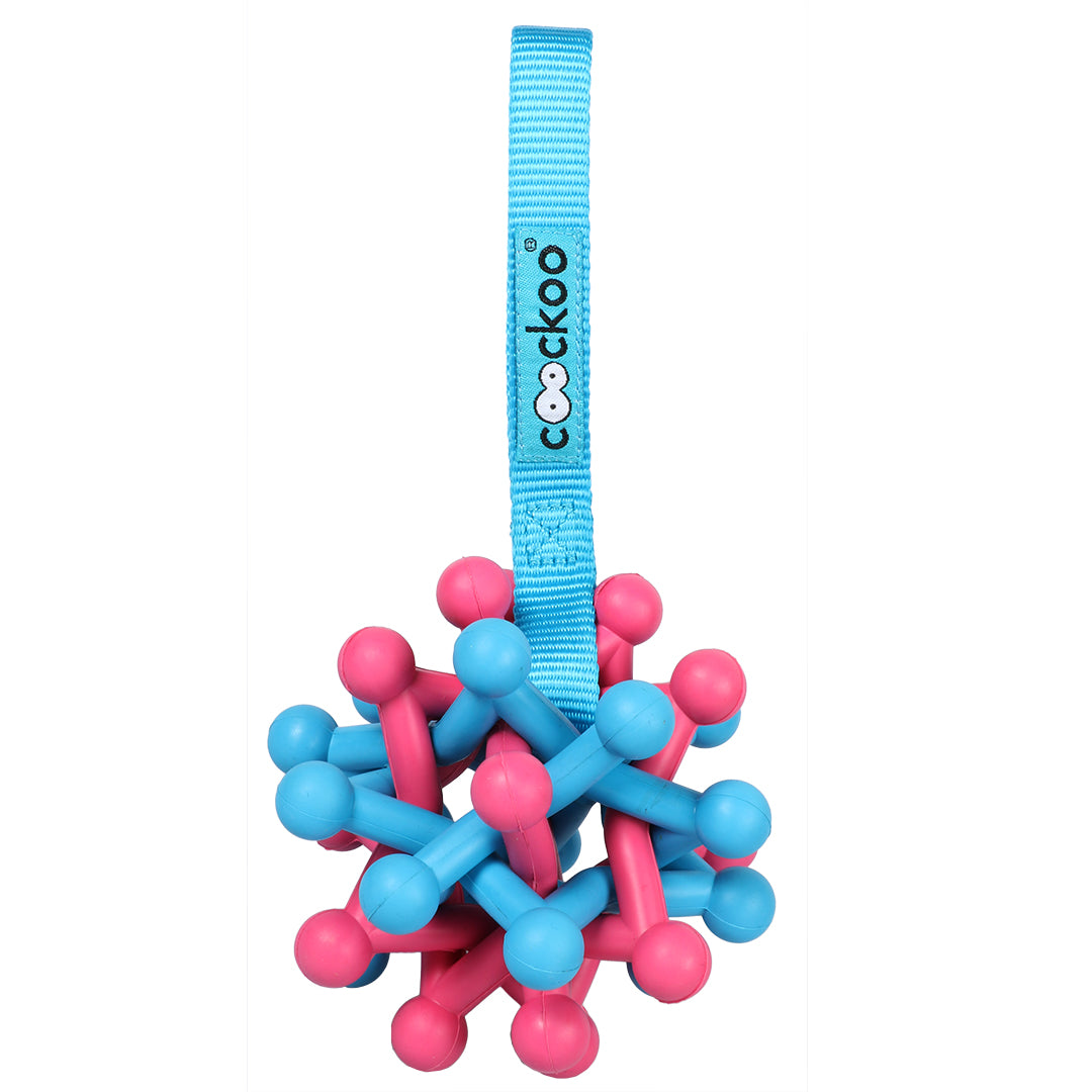 Coockoo Rubber Woven Ball with Handle  Dog/Puppy Toy