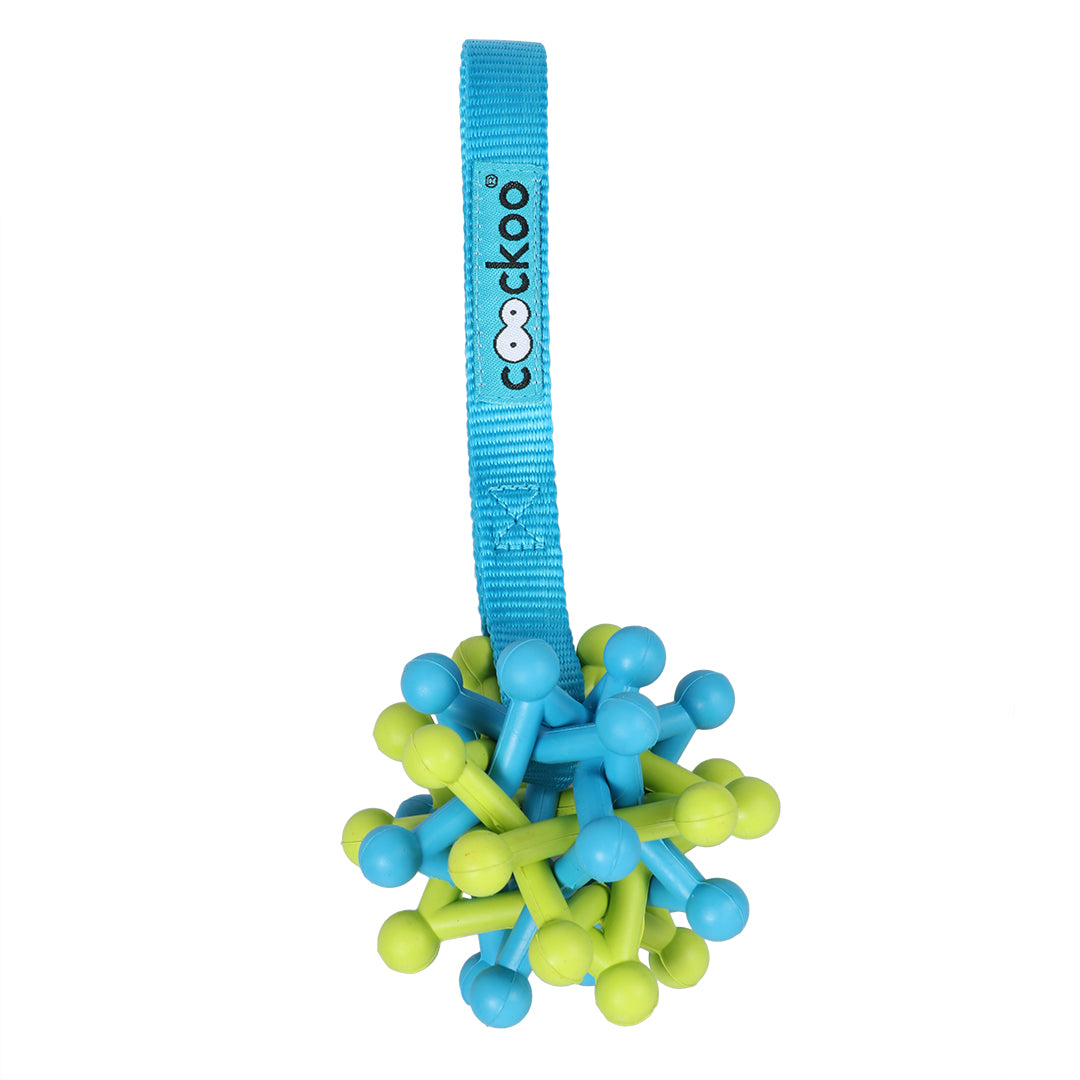 Coockoo Rubber Woven Ball with Handle  Dog/Puppy Toy