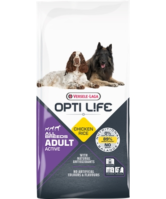 Versele Laga Opti-Life Adult All Breeds Active Dogs Food Chicken 12.5kg