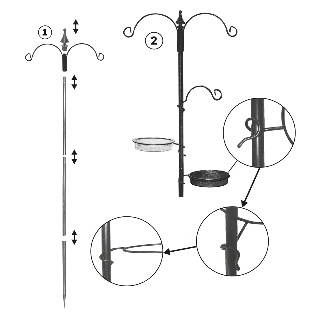 Garden Feeding Station for Birds Black
