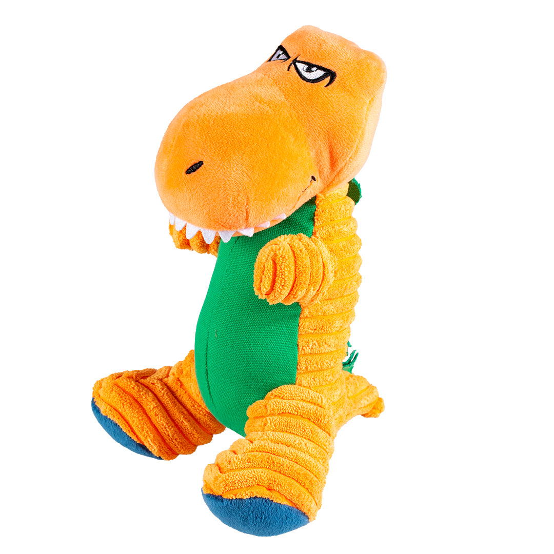 Plush Dino T-Rex Corduroy Squeaker Dog/Puppy Teddy 19x17x24cm