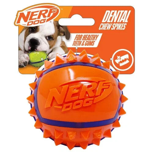 Nerf Dog Spike Ball 3.5" Teething/Dental Health Dog/Puppy Toy
