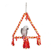 ADVENTURE BOUND LARGE 45 CM COTTON ROPE TRIANGLE PARROT SWING TOY AFRICAN GREY