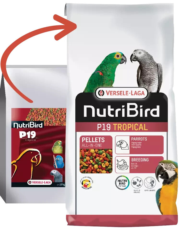 Versele laga Nutribird P19 Tropical Parrot food Breeding 10KG Sack