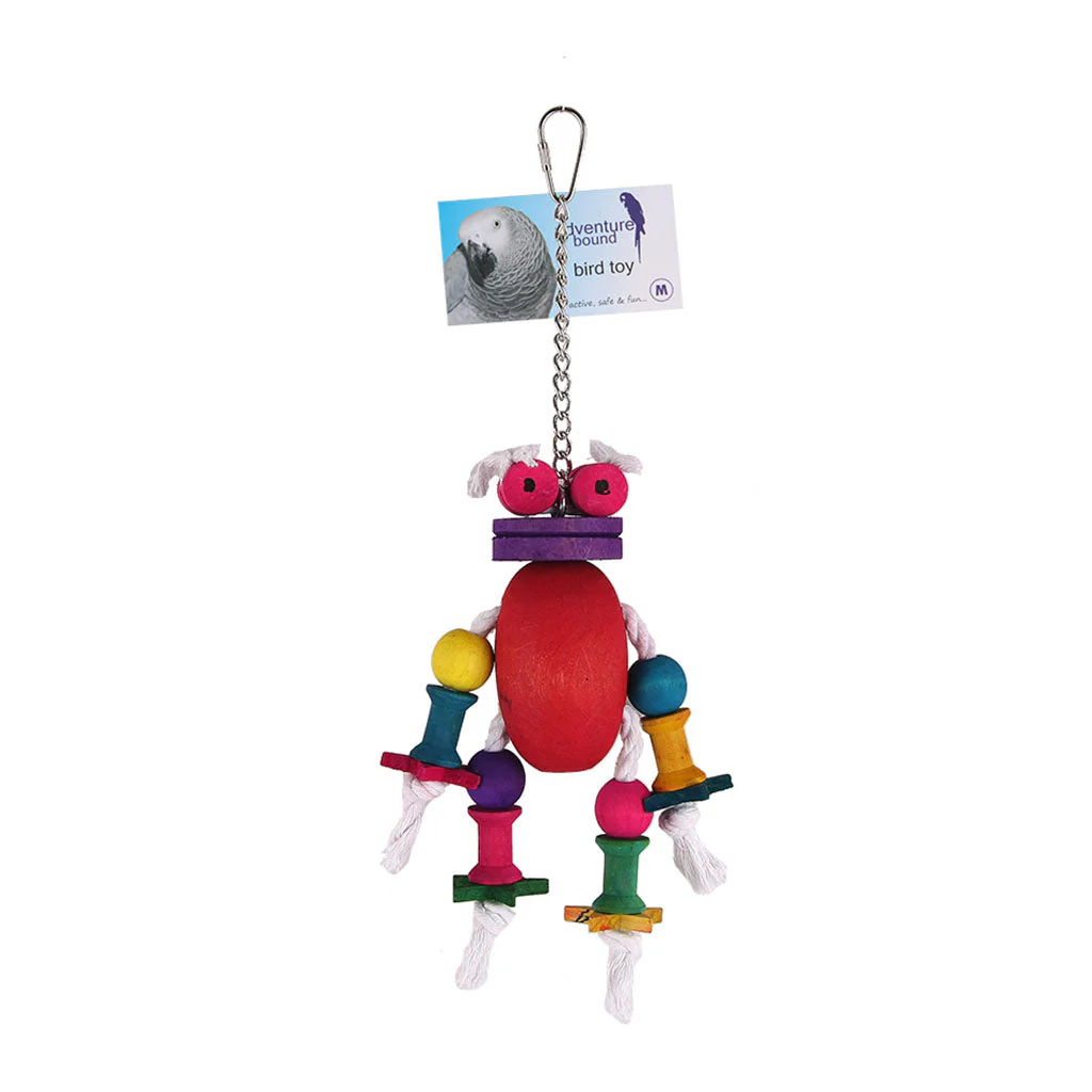 Wooden Frog Parrot/Macaw/Amazon Grey Bird Toy