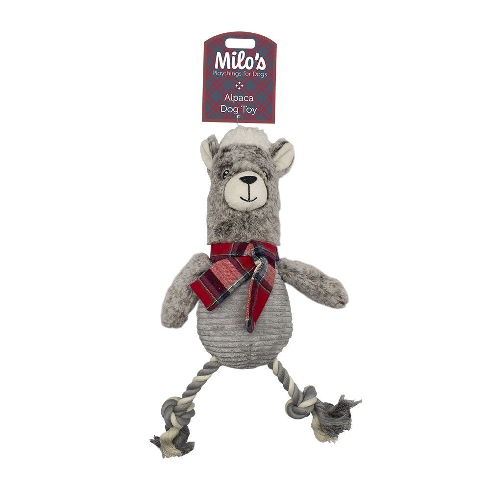 Milo Alpaca Dog/Puppy Squeak Plush Toy