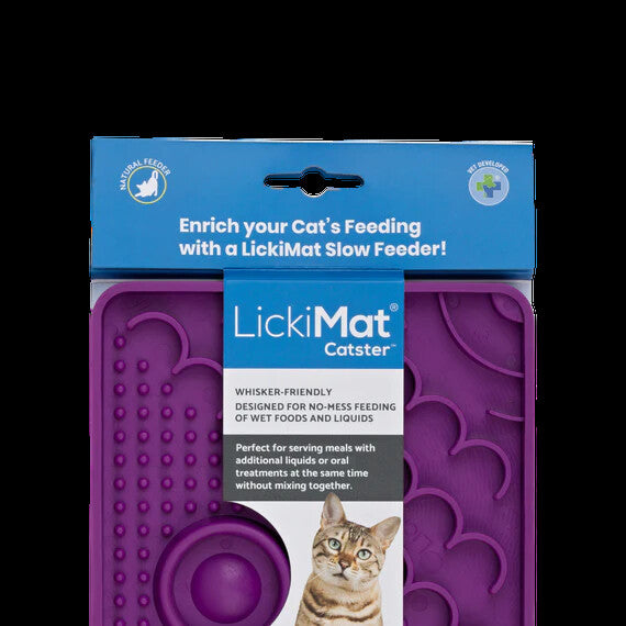 LickiMat Classic Catster Boredom Buster Feeder Mat for Cats - Cat Slow Feeder