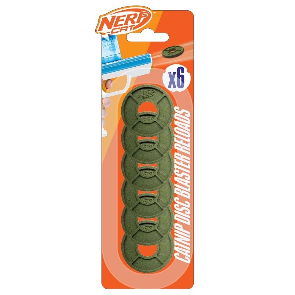 Nerf Cat Foam TPR Catnip Discs Pk of 6