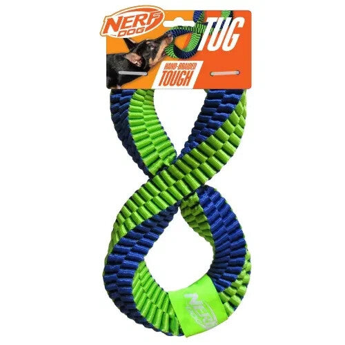 Nerf Dog Nylon Square Braided Twisted Infinity Tug 12" Dog/Puppy Toy