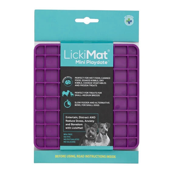 Lickimat Mini Playdate slow feeder boredom buster reduce stress for dogs