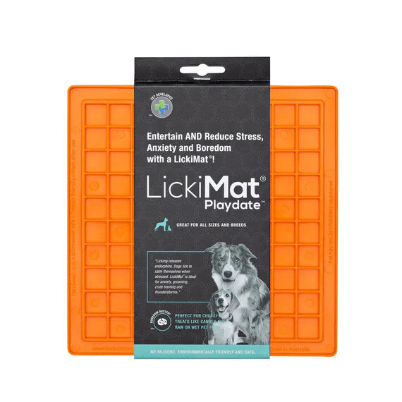 Authentic LickiMat® Classic Playdate™ Boredom Buster for Dogs and Cats.