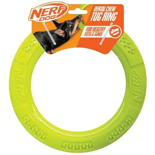 Nerf Dog Dental Tug Ring 9" Teether Dog/Puppy Toy