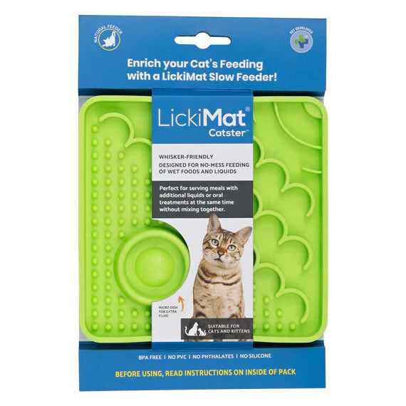 LickiMat Classic Catster Boredom Buster Feeder Mat for Cats - Cat Slow Feeder