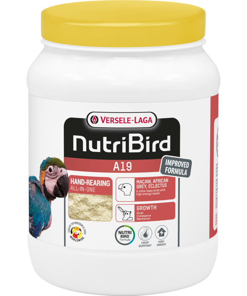 VERSELE LAGA NUTRIBIRD A19 HAND REARING FORMULA  AFRICAN GREY MACAW 800G