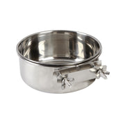 14cm stainless steel bolt on seed/water bowl for parrots and small animals