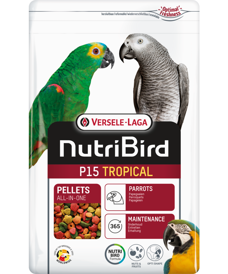 Versele Laga Nutribird P15 Tropical Parrot food Extruded pellet diet 10 KG