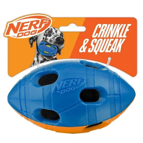 Nerf Dog Bash Squeak & Crunch Football Teething Dog/Puppy Toy
