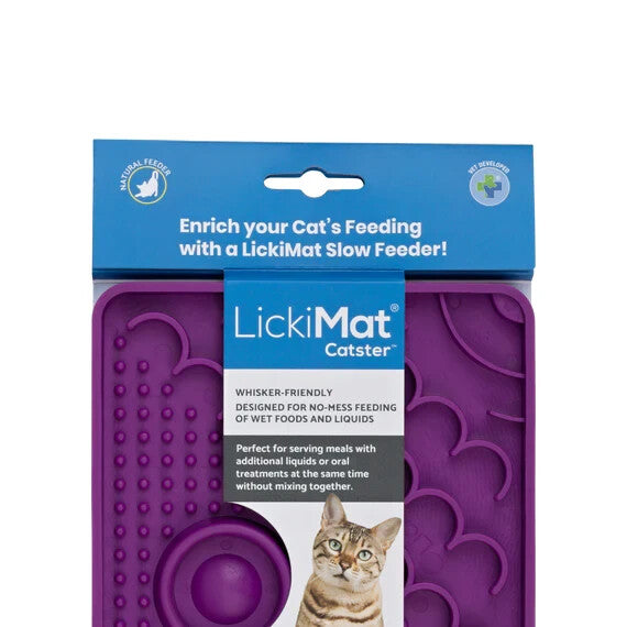 LickiMat Classic Catster Boredom Buster Feeder Mat for Cats - Cat Slow Feeder