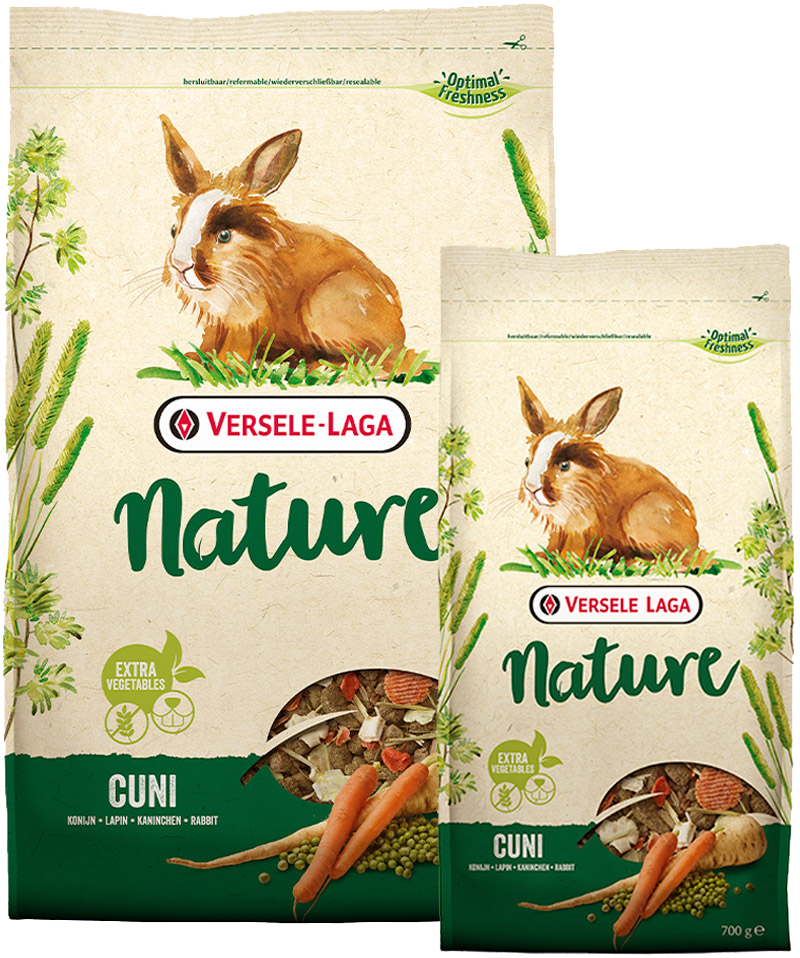Versele-Laga Nature Cuni Rabbit Food  Cereal Free Feed with Extra Veg 700g-2.3kg