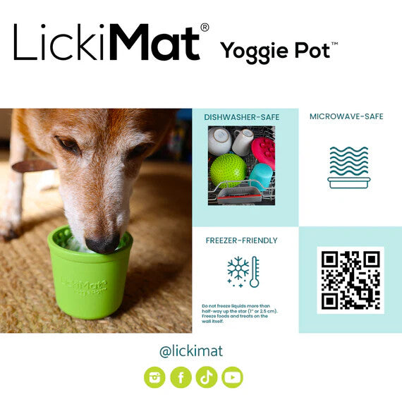 LickiMat yoggie Pot Boredom Buster Feeder for Dogs - Dog Interactive Enrichment