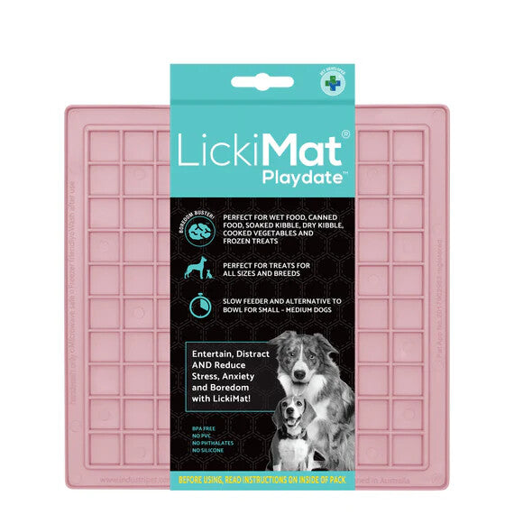 Authentic LickiMat® Classic Playdate™ Boredom Buster for Dogs and Cats.