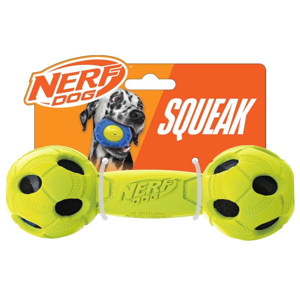 Nerf Dog Bash Rubber Wrapped Tennis Barbell 7in Green