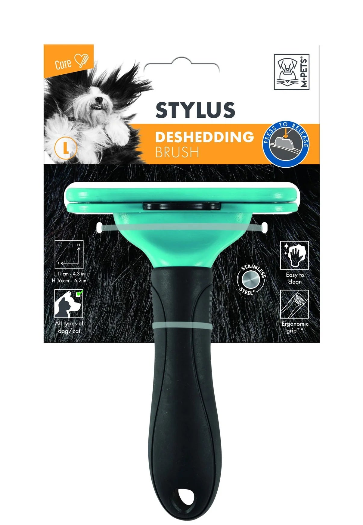 M-PETS styles Deshedding Dog Brush Large