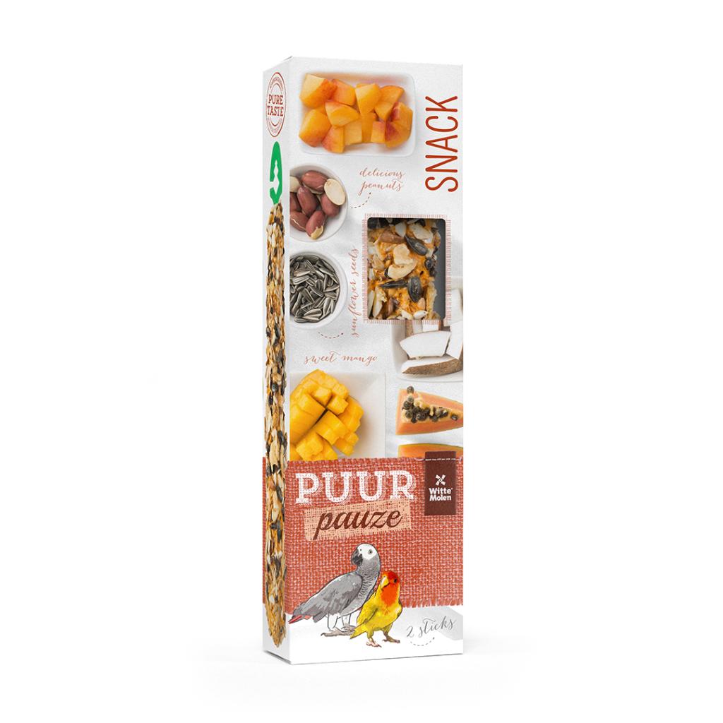 Witte Molen PUUR Pauze Lovebird & Parrot Sticks Fruit & Nut