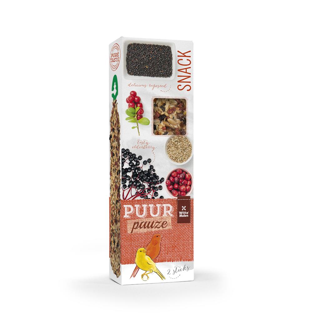 Witte Molen PUUR Pauze Canary Seed Sticks Elderberry & Cranberry