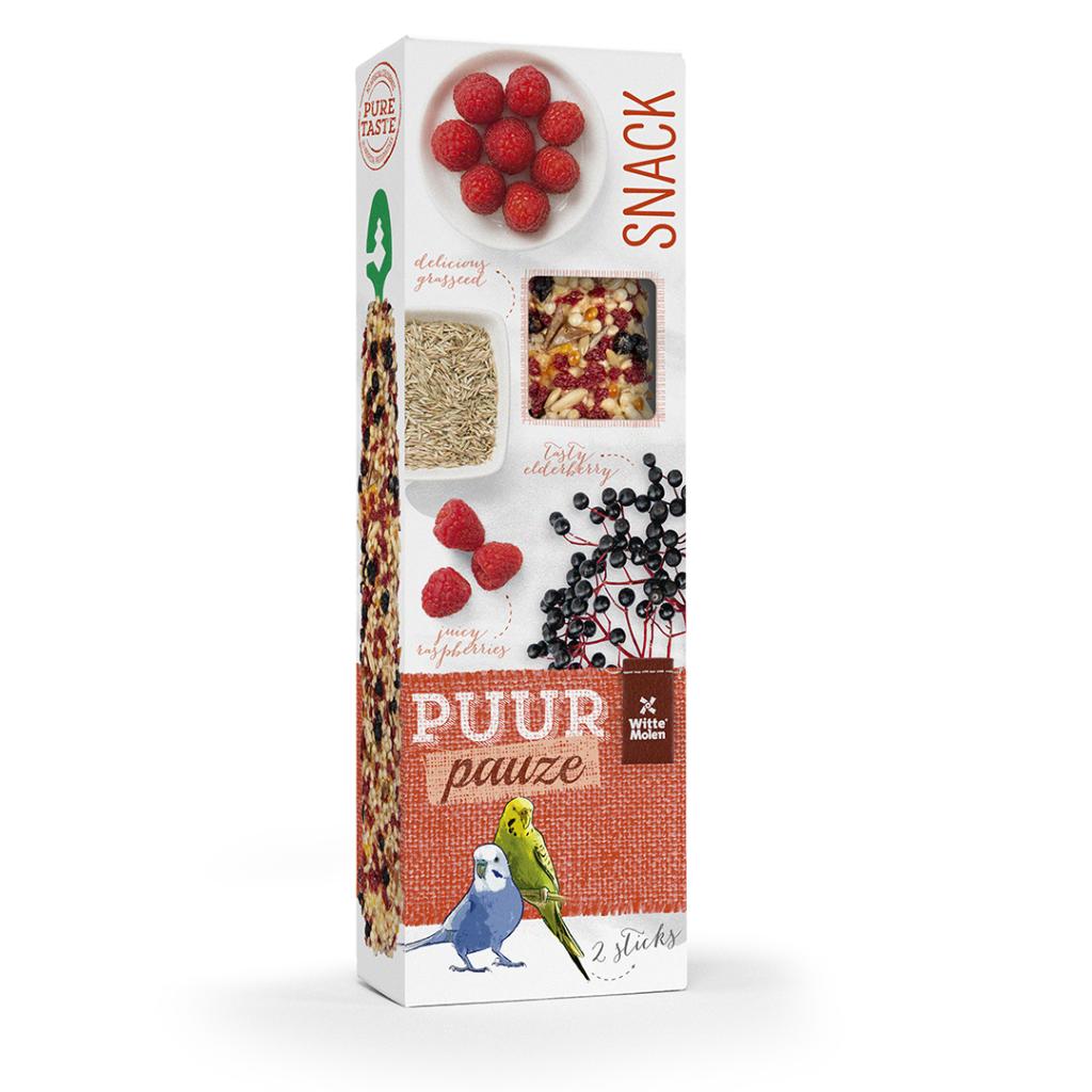 Witte Molen PUUR Budgie Sticks Raspberry & Elderberry
