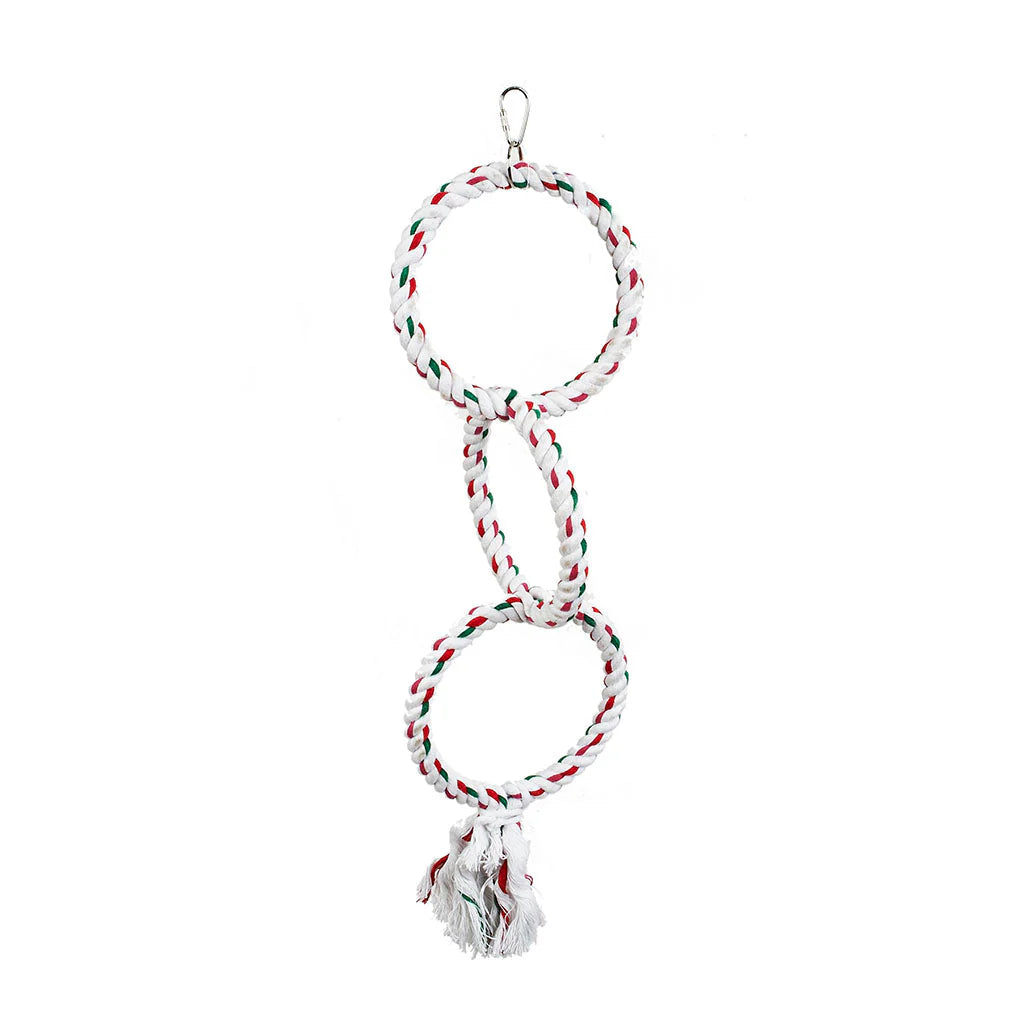 3 Hooped Cotton Ring Swing Bird Toy