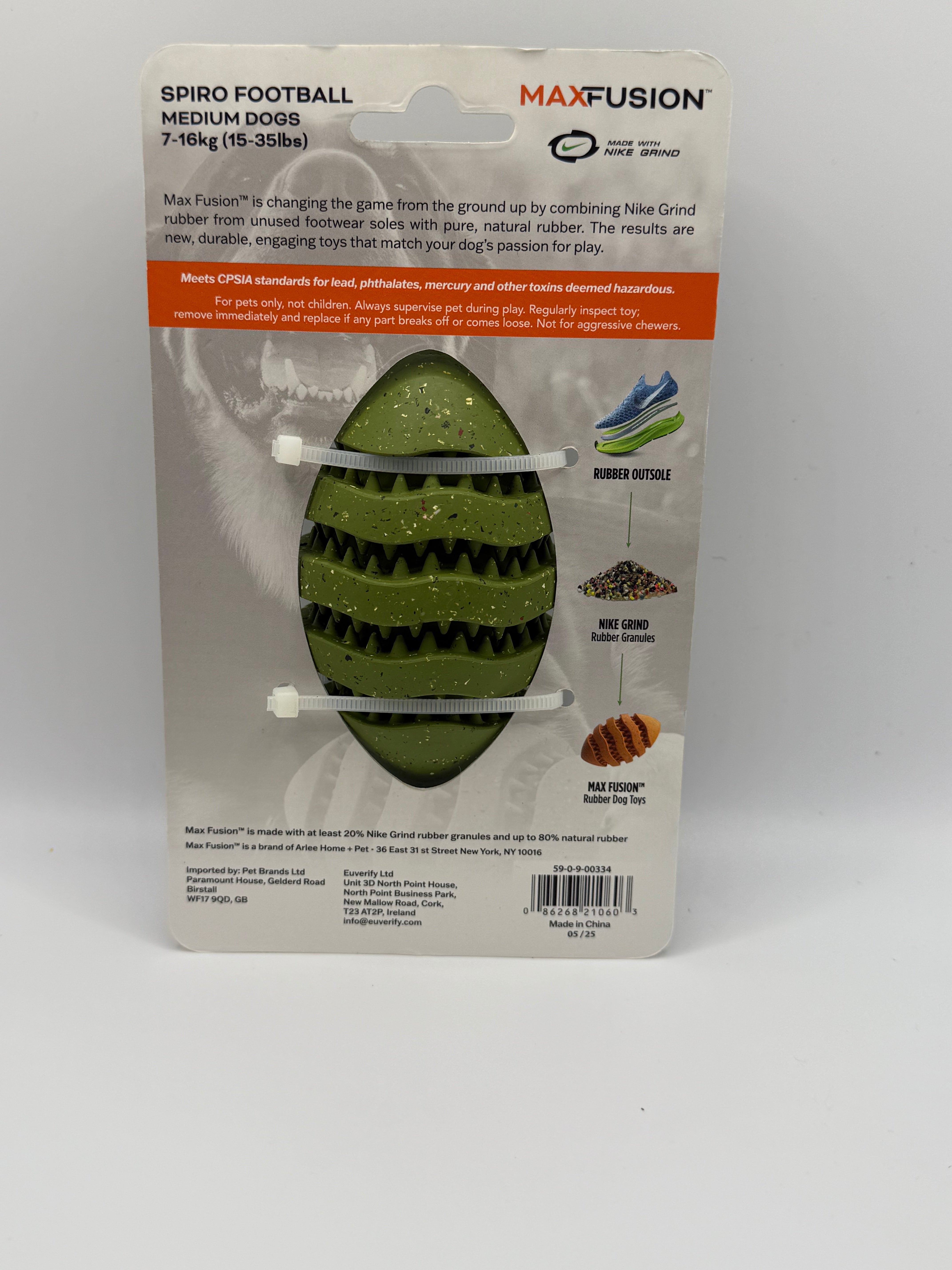 Nike Grind Spiro Ball Dog/Puppy Toy S/M