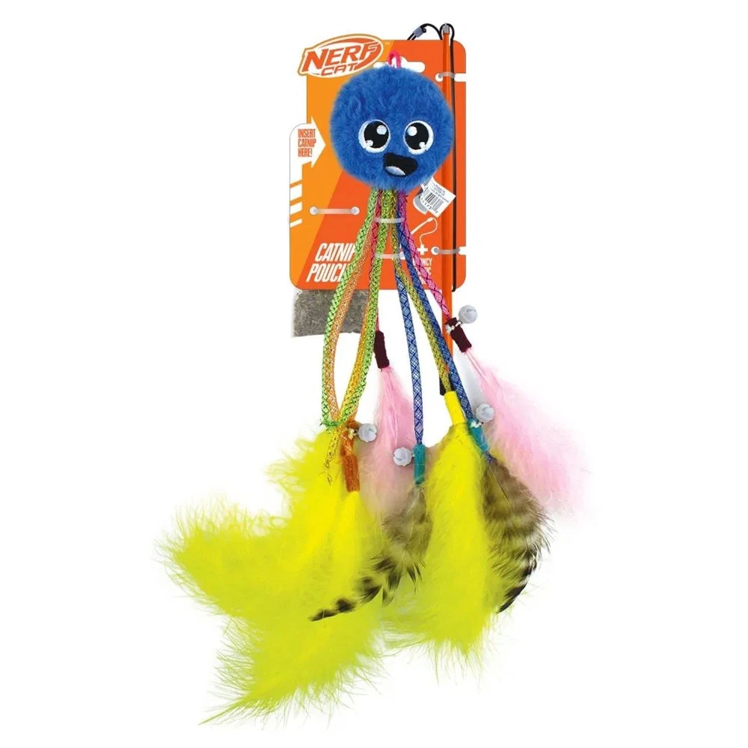 Nerf Cat/Kitten Ultraplush Nylon Elastic Octo with Bells & Wand 12"